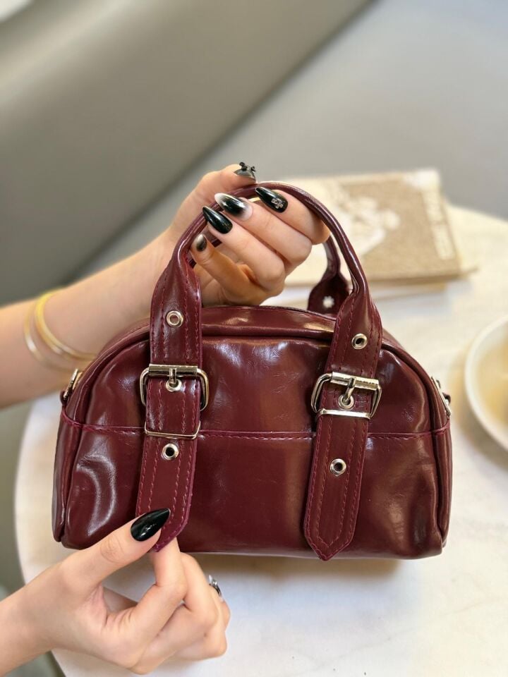 Bahwar Helen Model Kadın Omuz Çantası Bordo