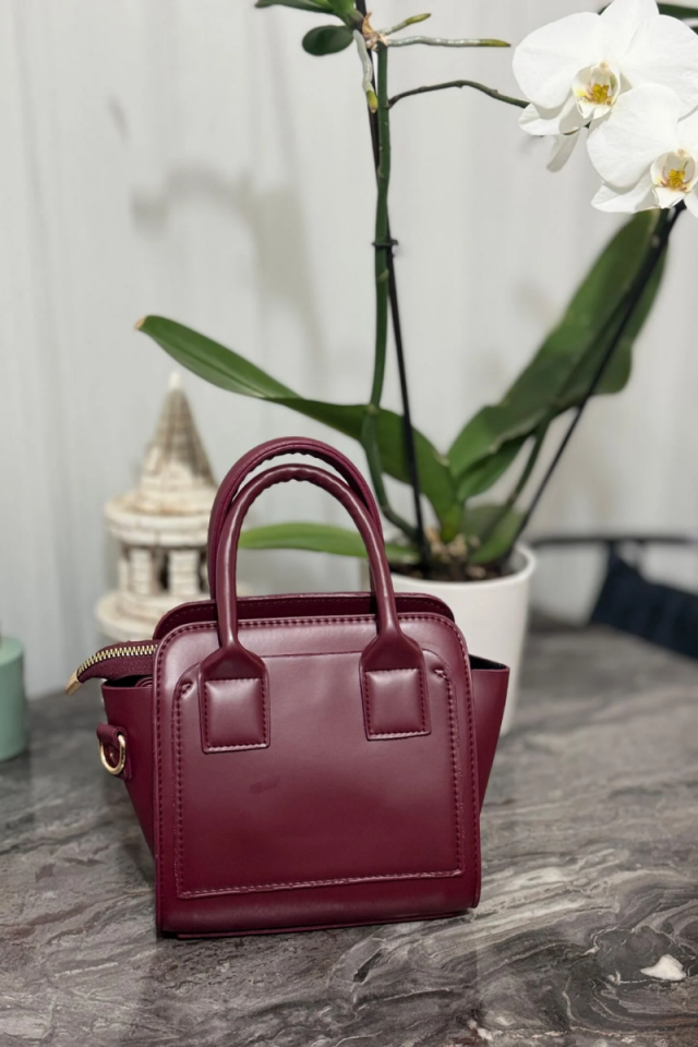 Bahwar Bordo Uzun Askılı Mini Kol Ve Omuz Çantası