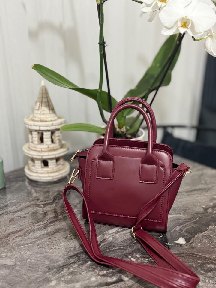 Bahwar Bordo Uzun Askılı Mini Kol Ve Omuz Çantası