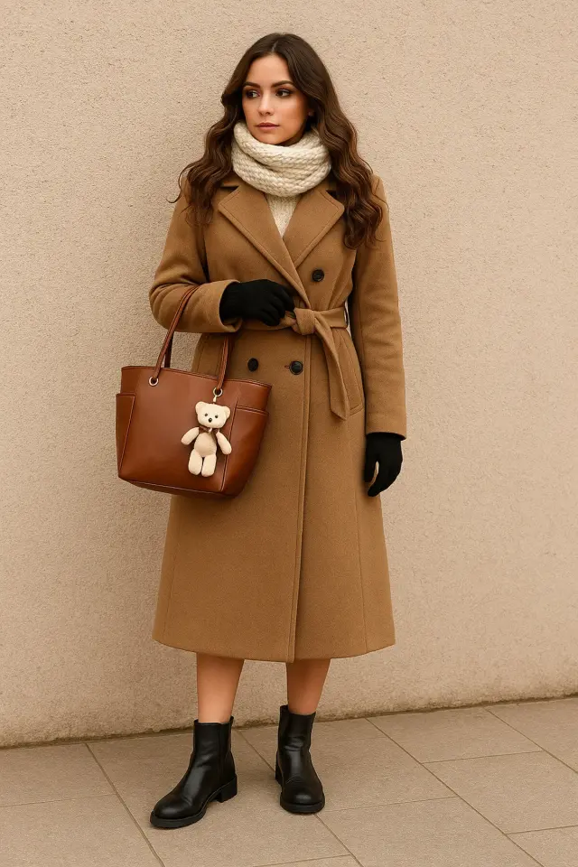 Bahwar Ayıcık Detaylı Günlük Omuz Çantası