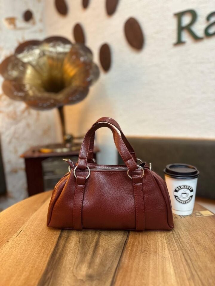 Bahwar Vegan Deri Üç Bölmeli Günlük El ve Omuz Çantası