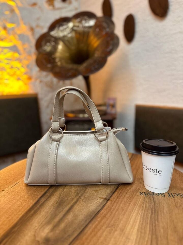 Bahwar Vegan Deri Üç Bölmeli Günlük El ve Omuz Çantası