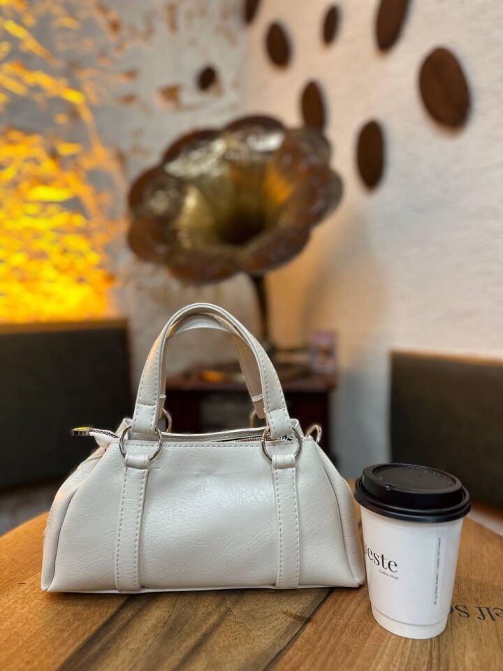 Bahwar Vegan Deri Üç Bölmeli Günlük El ve Omuz Çantası