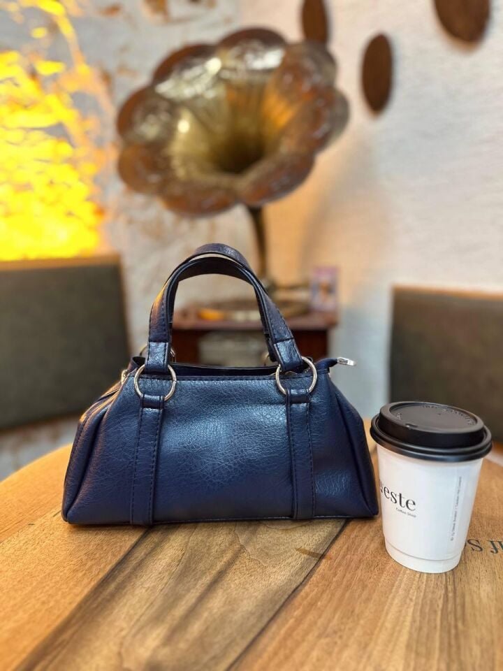 Bahwar Vegan Deri Üç Bölmeli Günlük El ve Omuz Çantası