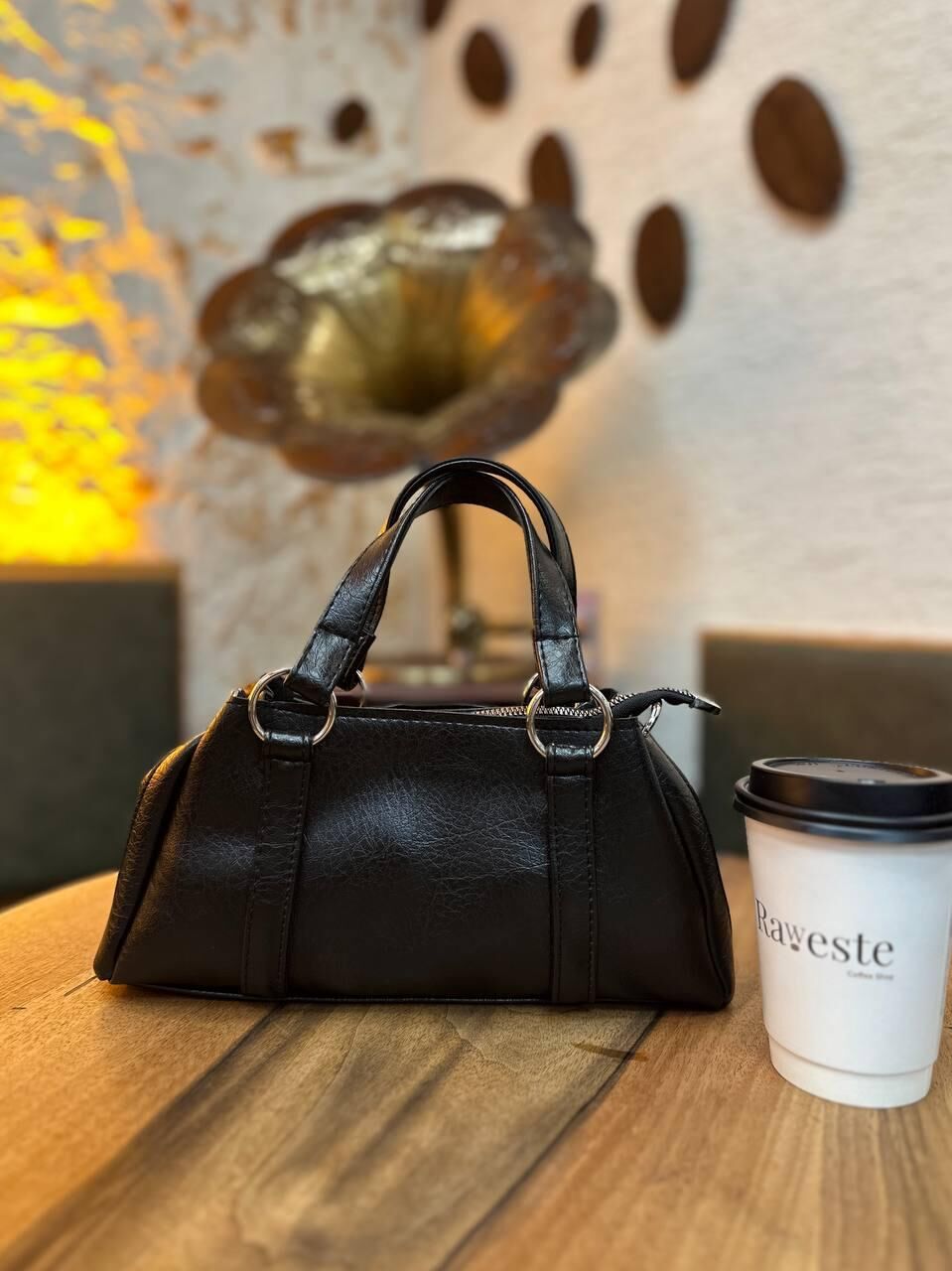 Bahwar Vegan Deri Üç Bölmeli Günlük El ve Omuz Çantası