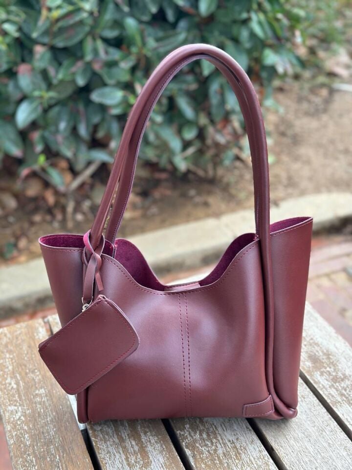 Krem Klasik Omuz Çantası